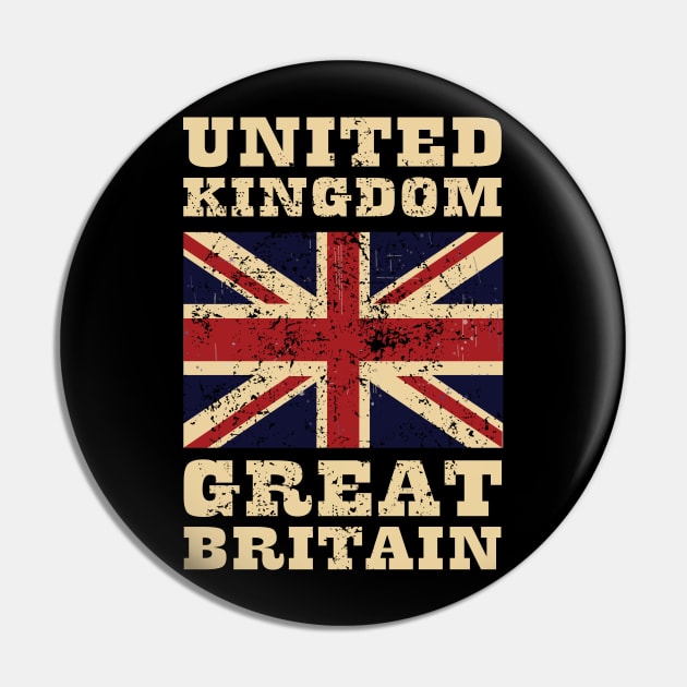 Flag of United Kingdom Pin by KewaleeTee