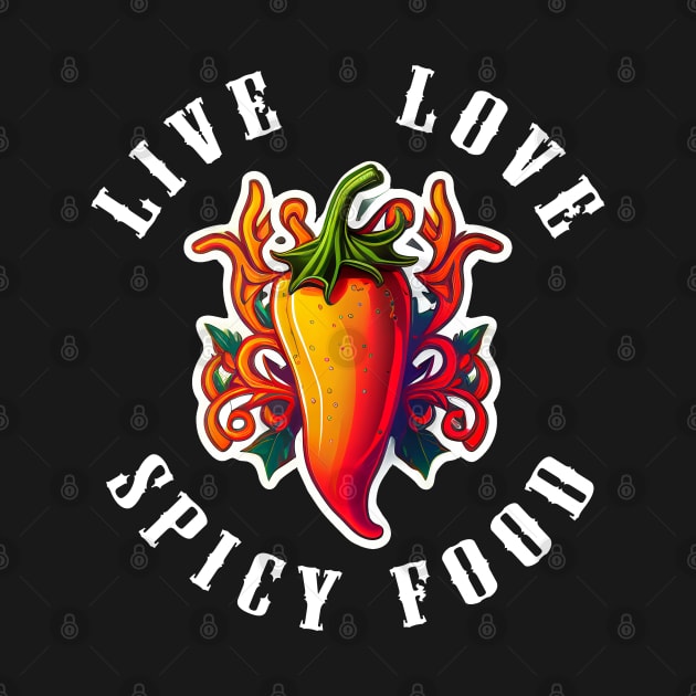 Live Love Spicy Food by Hot Threads