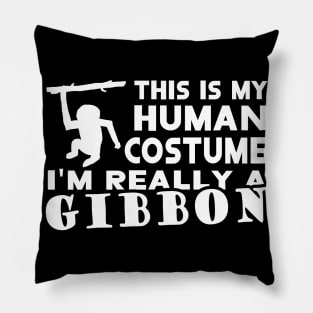 Gibbon human costume saying animals Pillow