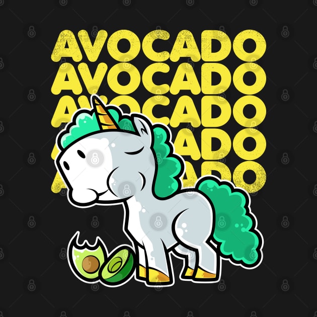 Cute Unicorn Eating Avocado Kawaii Neko Anime product by theodoros20