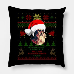 Plato Funny Christmas Quote Pillow