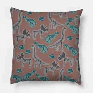 Dinosaur Fossil Pattern Pillow