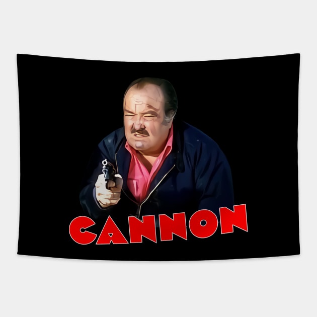 Cannon - Frank Cannon - Gun - 70s Cop Show Tapestry by wildzerouk