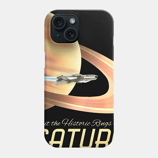 Visit Saturn Space Travel Phone Case by lynxartcollection