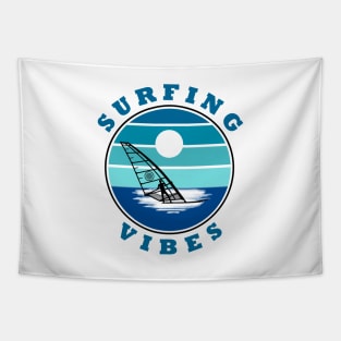 Surfing Vibes - retro - Windsurfer Tapestry