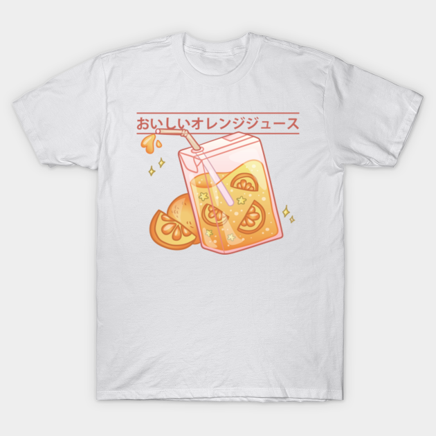 Kawaii Orange Juice Box - Orange Juice - T-Shirt