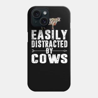 Easily distracted by cows shirt Phone Case