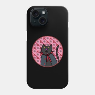 Portrait of a Halloween Horror Vampire Cat Phone Case