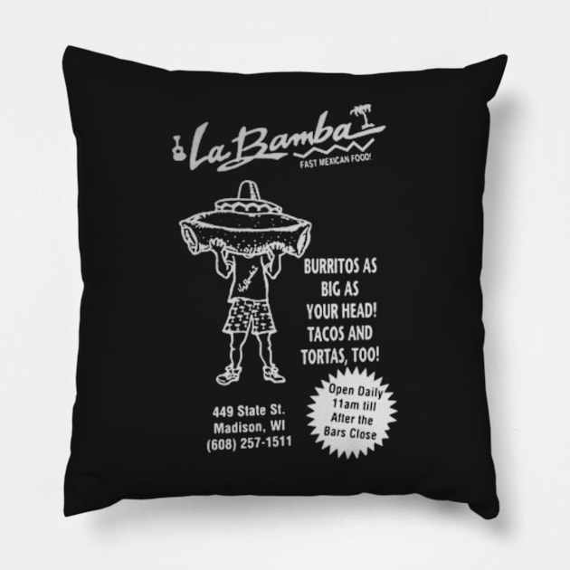 La Bamba - Madison, WI Pillow by jordan5L