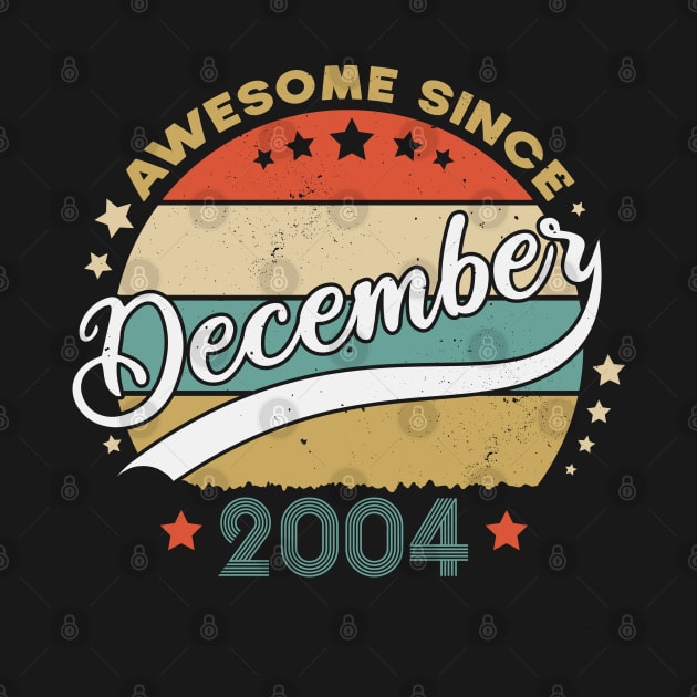 Awesome Since December 2004 Birthday Retro Sunset Vintage Funny Gift For Birthday by SbeenShirts