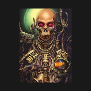 Skeleton Astronaut | Space Skull | Dystopian Art | Skull Astronaut Artwork | Fantasy Astronaut Skull T-Shirt