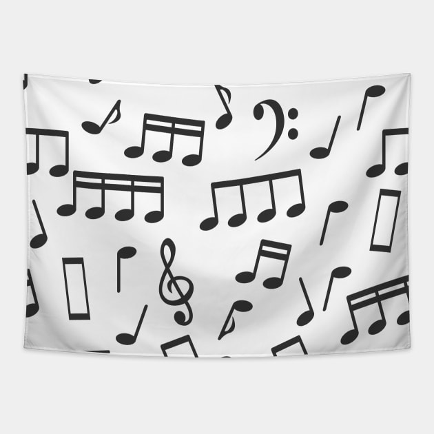 Musical Notes Pattern Illustration Tapestry by hobrath