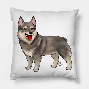 Dog - Swedish Valhund - Stub Tailed Gray Pillow