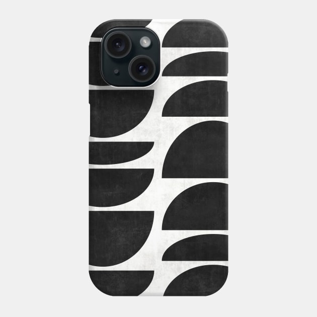 Mid-Century Modern Pattern No.9 - Black and White Concrete Phone Case by ZoltanRatko