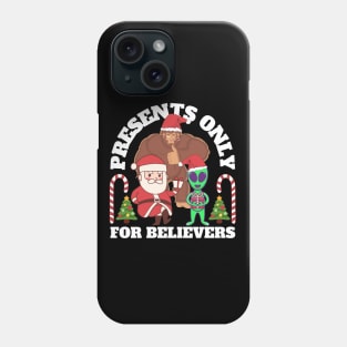 Funny Christmas Alien And Bigfoot Phone Case