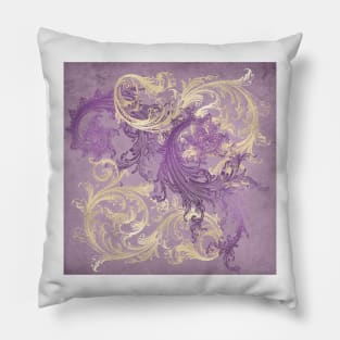 Gold Purple Filigree Pillow