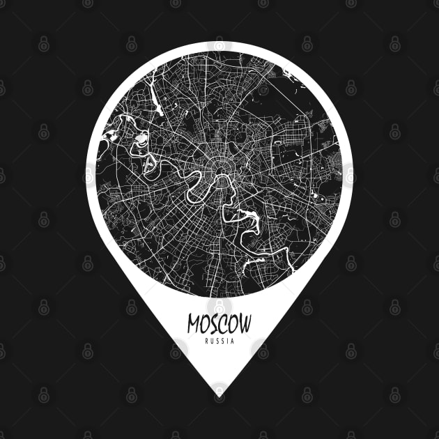 Moscow, Russia City Map - Travel Pin by deMAP Studio