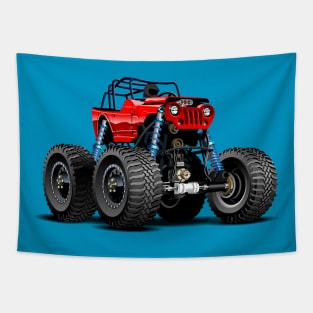 Cartoon monster truck Tapestry