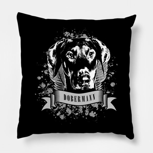 Doberman Pinscher - Dobermann Pillow by Nartissima