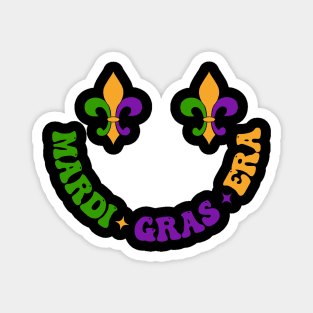 In My Mardi Gras Era Faux Sequin, Fleur De Lis, Mardi Gras Beads Glitter Fat Tuesday (2 Sided) Magnet