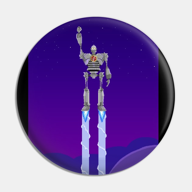 Iron Giant Pixel - Night Variant Pin by rokrjon