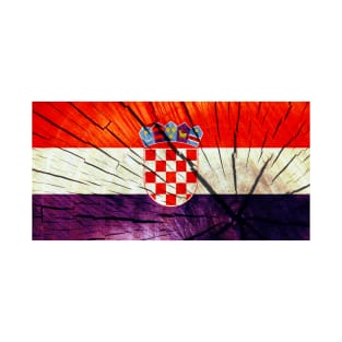 Flag of Croatia – Tree Trunk Wood T-Shirt