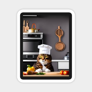 Chef Cat - Modern Digital Art Magnet