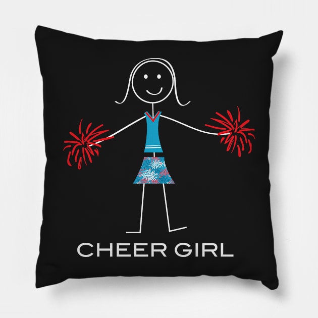 Funny Womens Cheer Girl Illustration Pillow by whyitsme