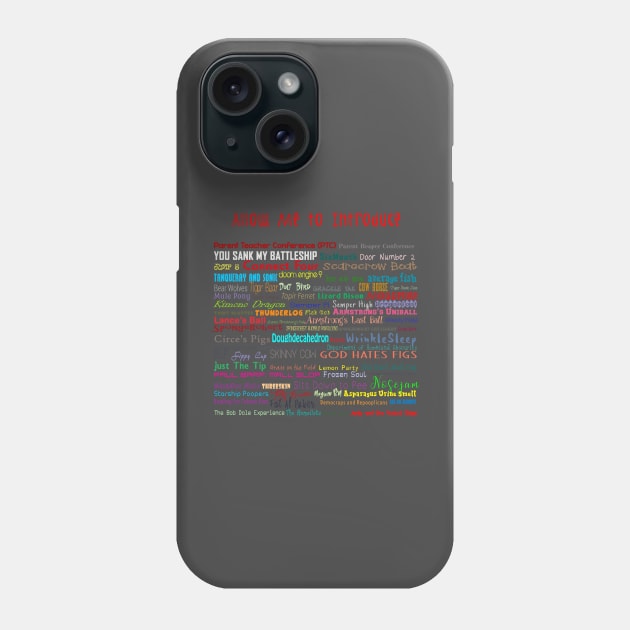 Parks and Rec Andy's Band Names- Mouserat and more! Phone Case by tdkenterprises