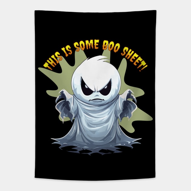 Fun Halloween Ghost This Is Some Boo Sheet Tapestry by Atomic Blizzard