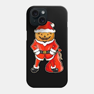 Pumpkin Man In Santa Costume Christmas Hallowxmas Phone Case