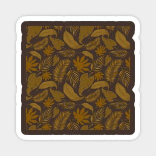 Brown leaf pattern Magnet