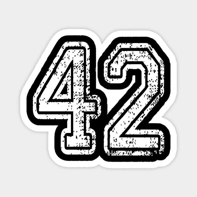 Number 42 Grungy in white Magnet by Sterling