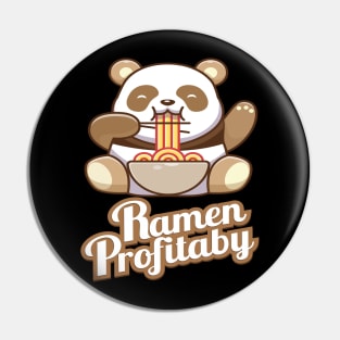 Panda Eating funny Ramen Noodles Soup - Restaurant Pin