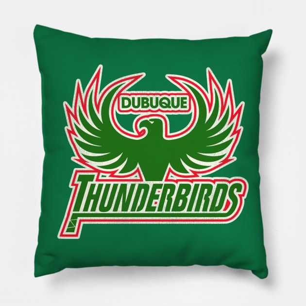 Defunct Dubuque Thunderbirds Hockey Team Pillow by Defunctland