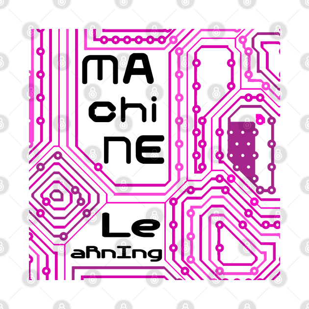 Machine Learning Computer Micro Chip Black Pink by aRtVerse