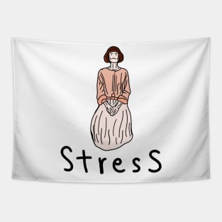 Aesthetic Stressful Girl Tapestry