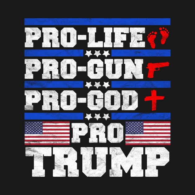 TRUMP - Pro Life, Pro Gun, Pro God, Pro Trump by AlphaDistributors