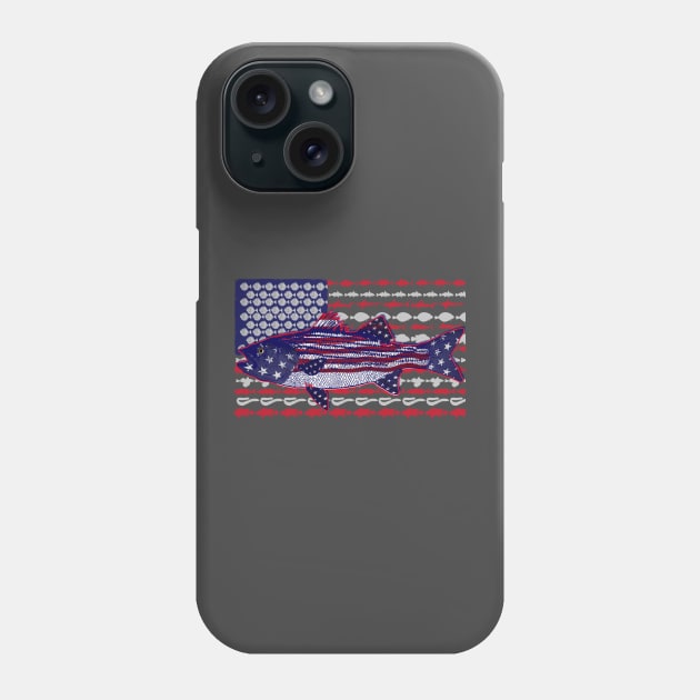 American bass flag Phone Case by Hook Ink