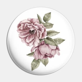 Two Dusty Pink Roses Pin