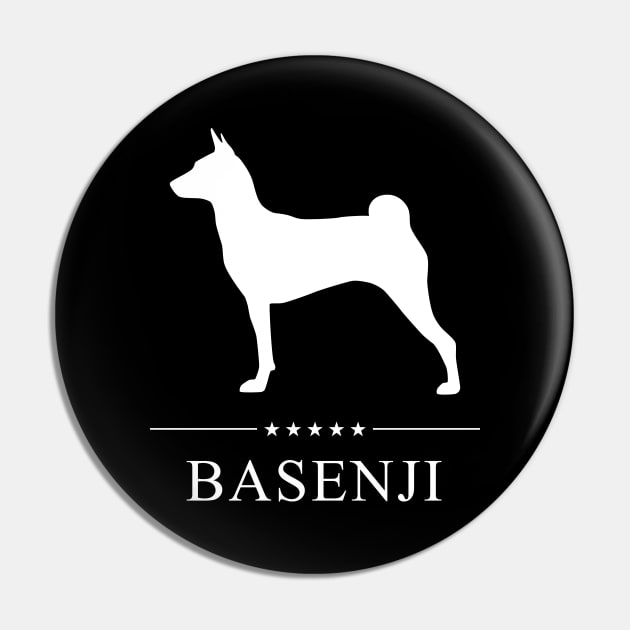 Basenji Dog White Silhouette Pin by millersye