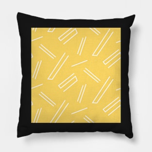Yellow & White Abstract Lines Pillow