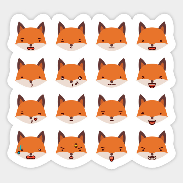 Fox Emoji Fox Sticker Teepublic Uk