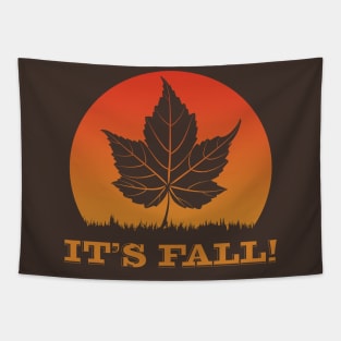 Thanksgiving It's Fall Maple Leaf Sunset Tapestry