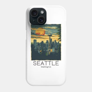 A Vintage Travel Illustration of Seattle - Washington - US Phone Case