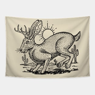 Jackalope In Texas Desert Tapestry