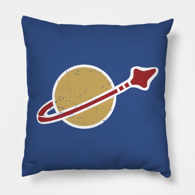 Classic Spaceman distressed Pillow by iceiceroom