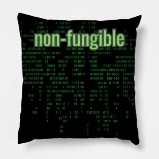 Crypto Tech Non-Fungible Digital Array Bright Green Pillow