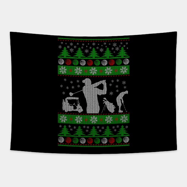 Golf Christmas Ugly Tapestry by golf365