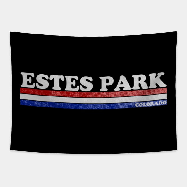 Estes Park, Colorado 1976 Retro Style Tapestry by Contentarama